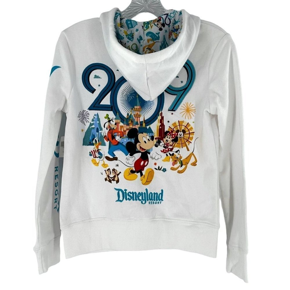 NEW Disney Parks 2019 Disneyland Mickey Mouse Embroidered Hoodie Jacket Size XS